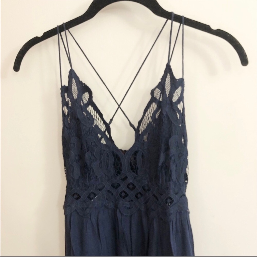 NWT Free People Adella Navy Blue Maxi Dress Small - Picture 6 of 8